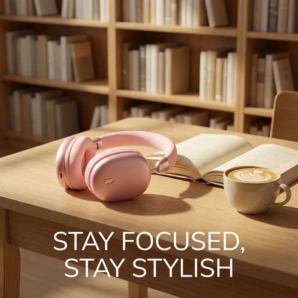 Petit Bits Wireless Over-Ear Bluetooth 5.3 Headphones - Foldable Ergonomic Electronic Headset with 40Mm Deep Bass, 8H Playtime, Low Latency, Volume Control - Wireless Over-Ear Headphones Accessory