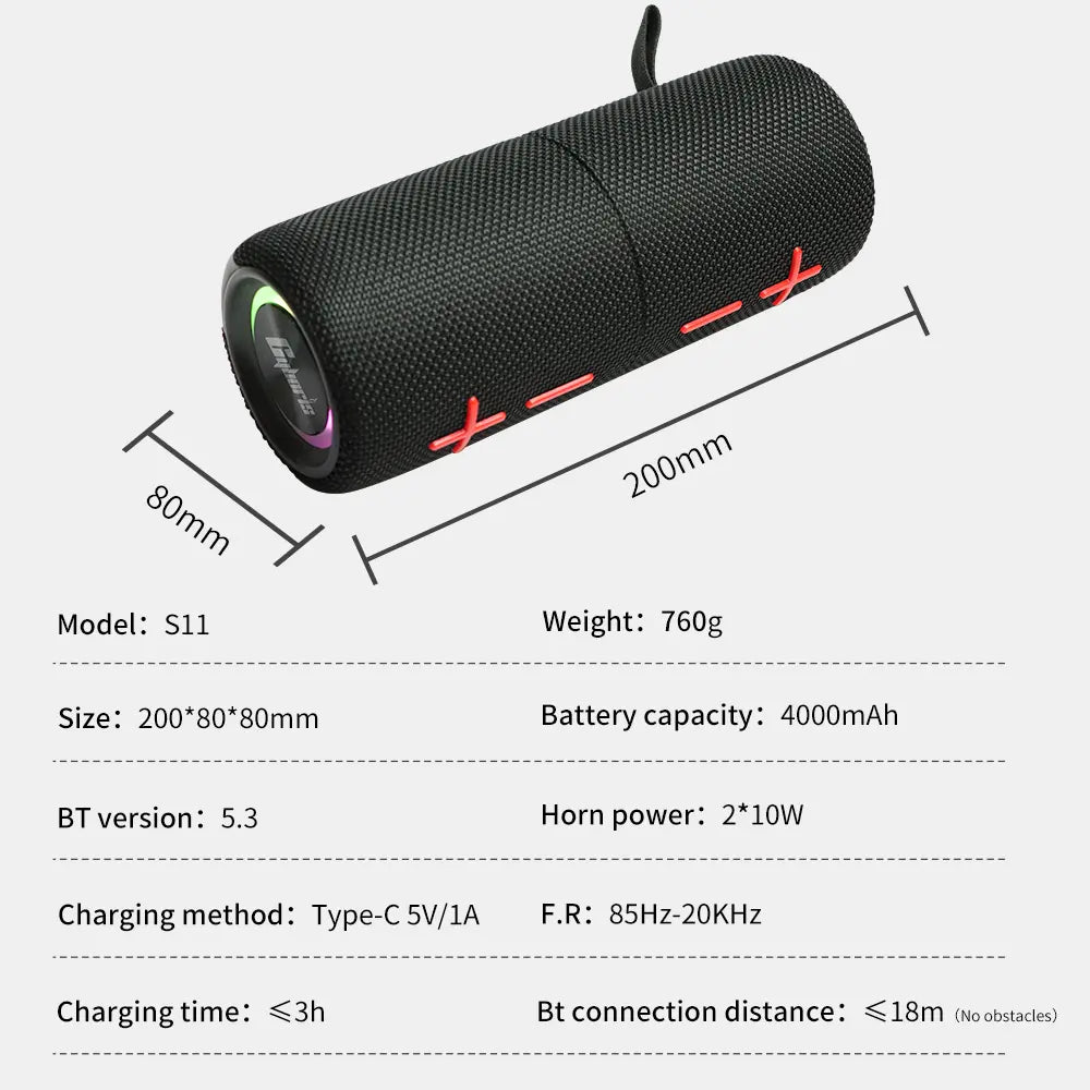Cyboris Magnetic/Twist Portable Bluetooth Speaker with Subwoofer 20W/40W 2-In-1 Bluetooth Speaker Modern Style Bluetooth 5.3 Connection Use It While Traveling. a Must-Have for Music Lovers Who Want to Catch up on TV Dramas. Audio Black Summervibes