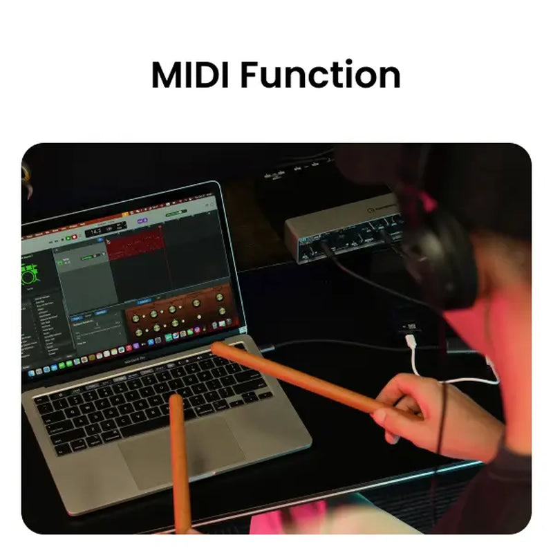 【Aeroband Pocketdrum2Max】 Electric Air Drum Sticks, Pedals, Bluetooth, USB MIDI Function,Electronic Drum Set for Adults, Kids, Professionals, Gift Percussion Instrument