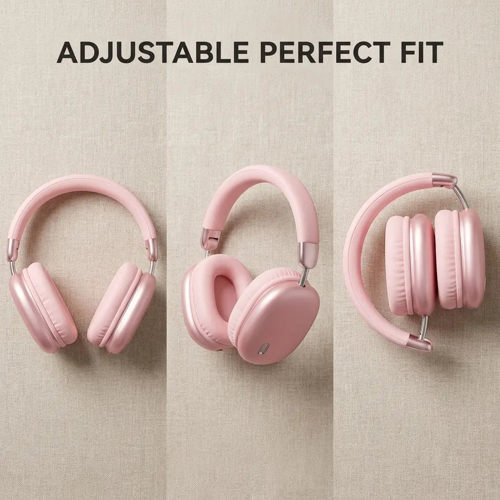 Petit Bits Wireless Over-Ear Bluetooth 5.3 Headphones - Foldable Ergonomic Electronic Headset with 40Mm Deep Bass, 8H Playtime, Low Latency, Volume Control - Wireless Over-Ear Headphones Accessory