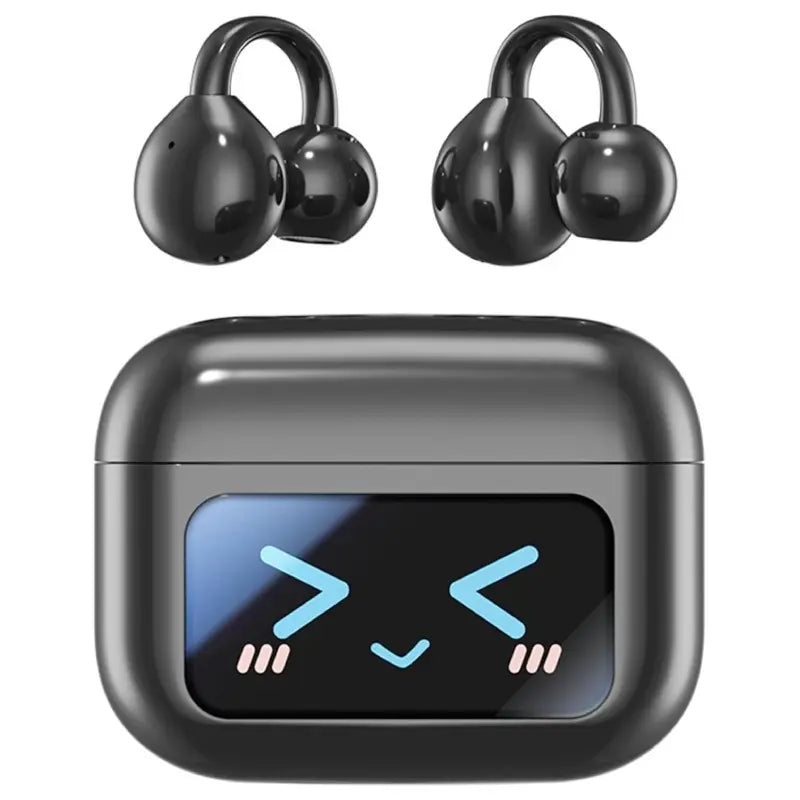 Wireless Open-Back Clip-On Earphones, Headphones, Headset, Bluetooth 5.49, with LCD Touchscreen, Charging, Waterproof In-Ear Earphones, Noise Cancellation, Suitable for Tablets, Laptops, Android/Ios Phones
