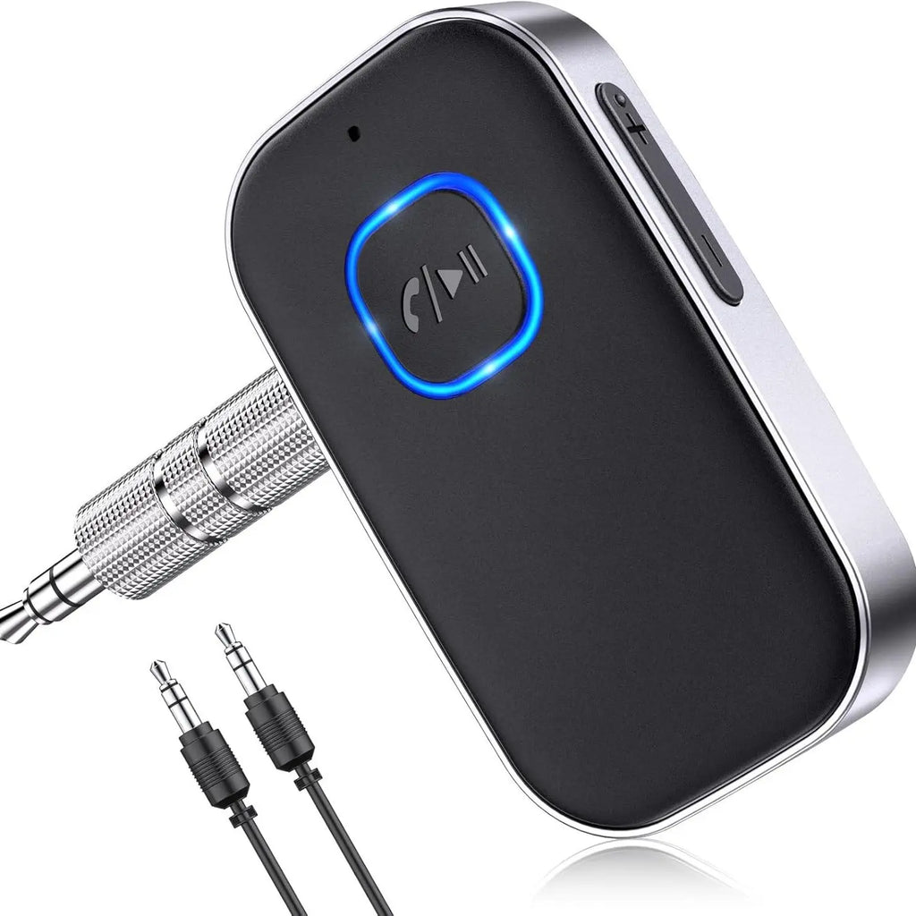 [Summervibes]Car Bluetooth Receiver, Noise Cancelling 3.5Mm AUX Bluetooth Car Adapter, Wireless Audio Receiver for Home Stereo/Wired Headsets, Hands-Free Calling
