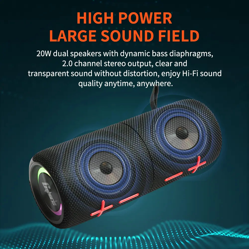 Cyboris Magnetic/Twist Portable Bluetooth Speaker with Subwoofer 20W/40W 2-In-1 Bluetooth Speaker Modern Style Bluetooth 5.3 Connection Use It While Traveling. a Must-Have for Music Lovers Who Want to Catch up on TV Dramas. Audio Black Summervibes