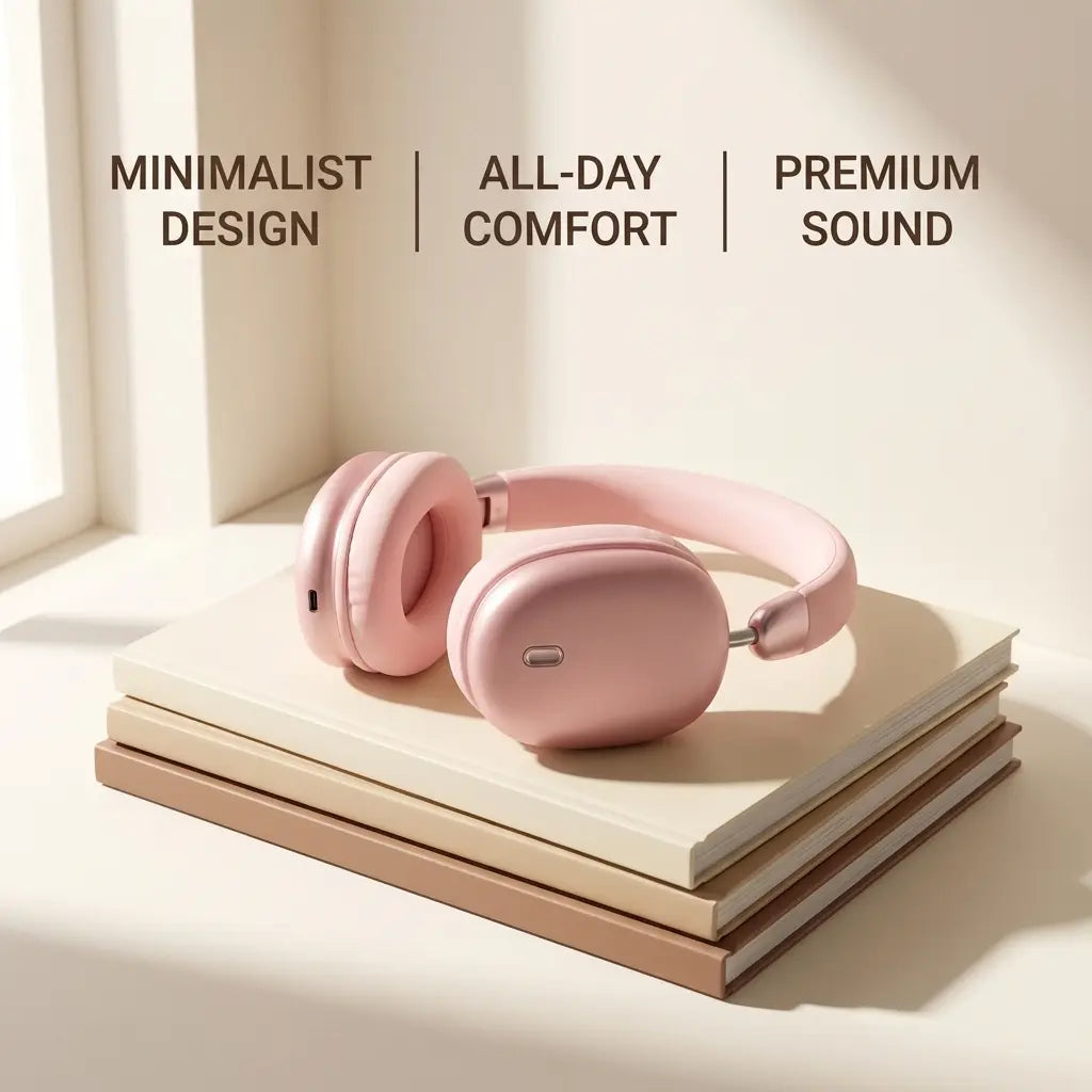 Petit Bits Wireless Over-Ear Bluetooth 5.3 Headphones - Foldable Ergonomic Electronic Headset with 40Mm Deep Bass, 8H Playtime, Low Latency, Volume Control - Wireless Over-Ear Headphones Accessory